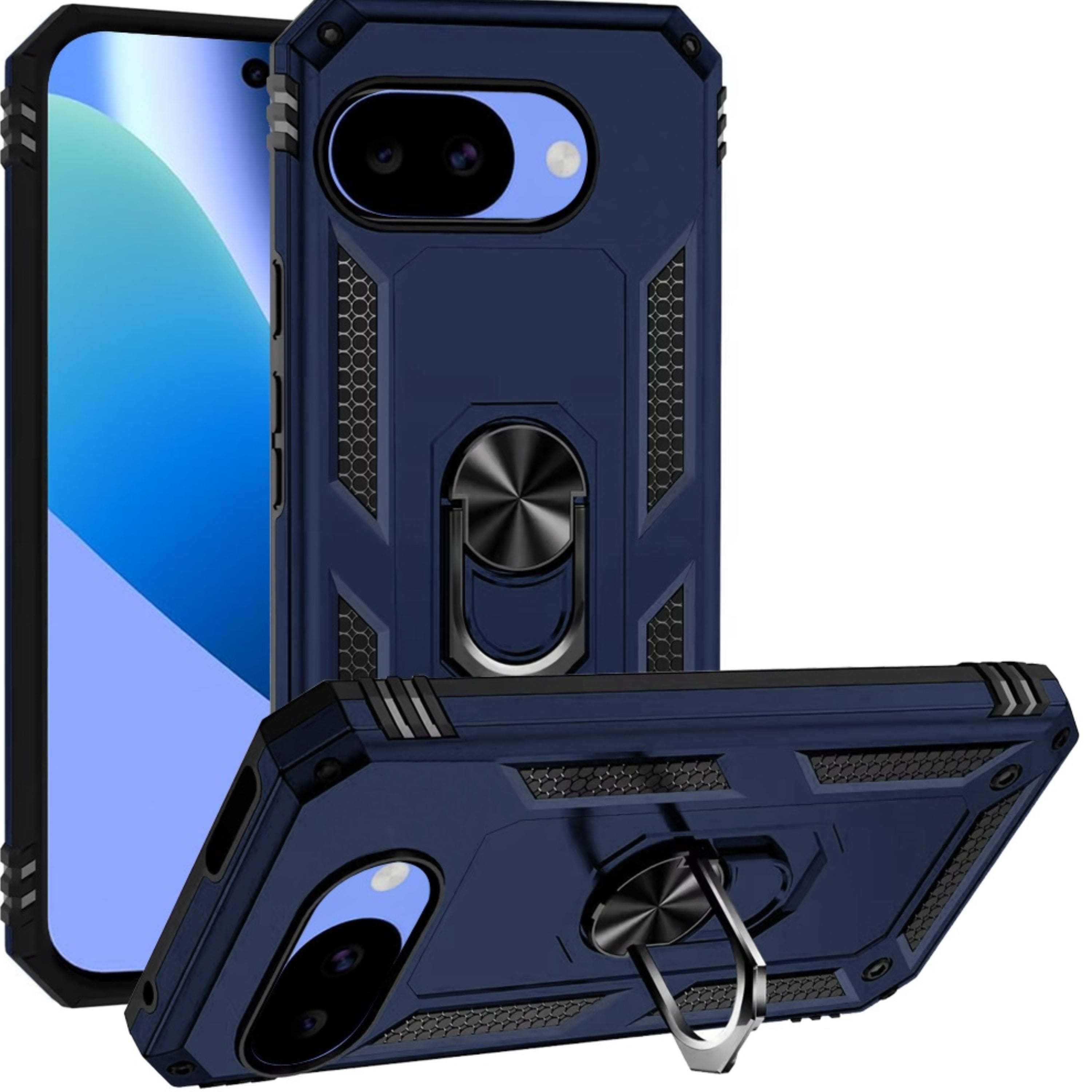 Kitcheniva - Metal Ring Kickstand Phone Cover With Tempered Glass For Google Pixel 10a Case - Blue price history on PriceWatchPro