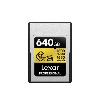 640GB 1800 MB/s R 1650 MB/s W CF express 4 A 400 MB/s TM Lexar PROFESSIONAL