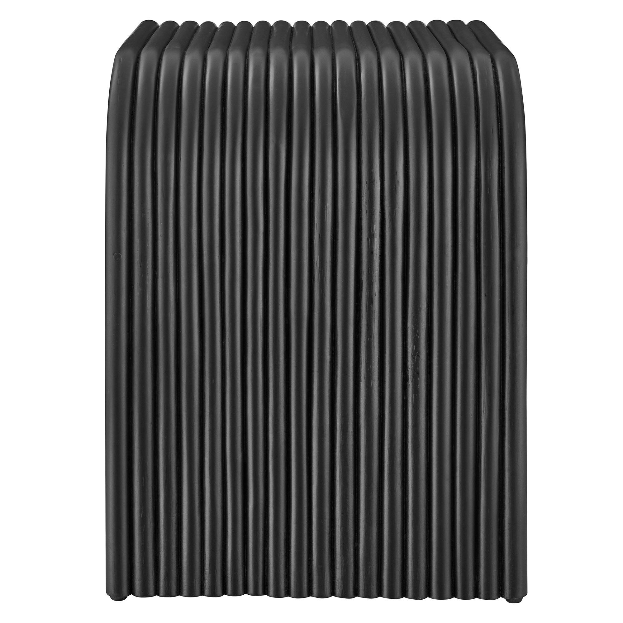 Alt View 2. Modway - Eve Curved Natural Rattan Side Table by Modway - Black.