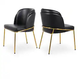 Meridian Furniture - Jagger Vegan Leather Dining Chair, Set of 2 - Black