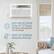 The text on the image is grouped and corrected as follows:
"Easy Installation: Fits into 24.5"-27" 27" Universal Wall Sleeve (sold separately) Trim Kit Included. Frees Up Window: Allowing More Natural Light."