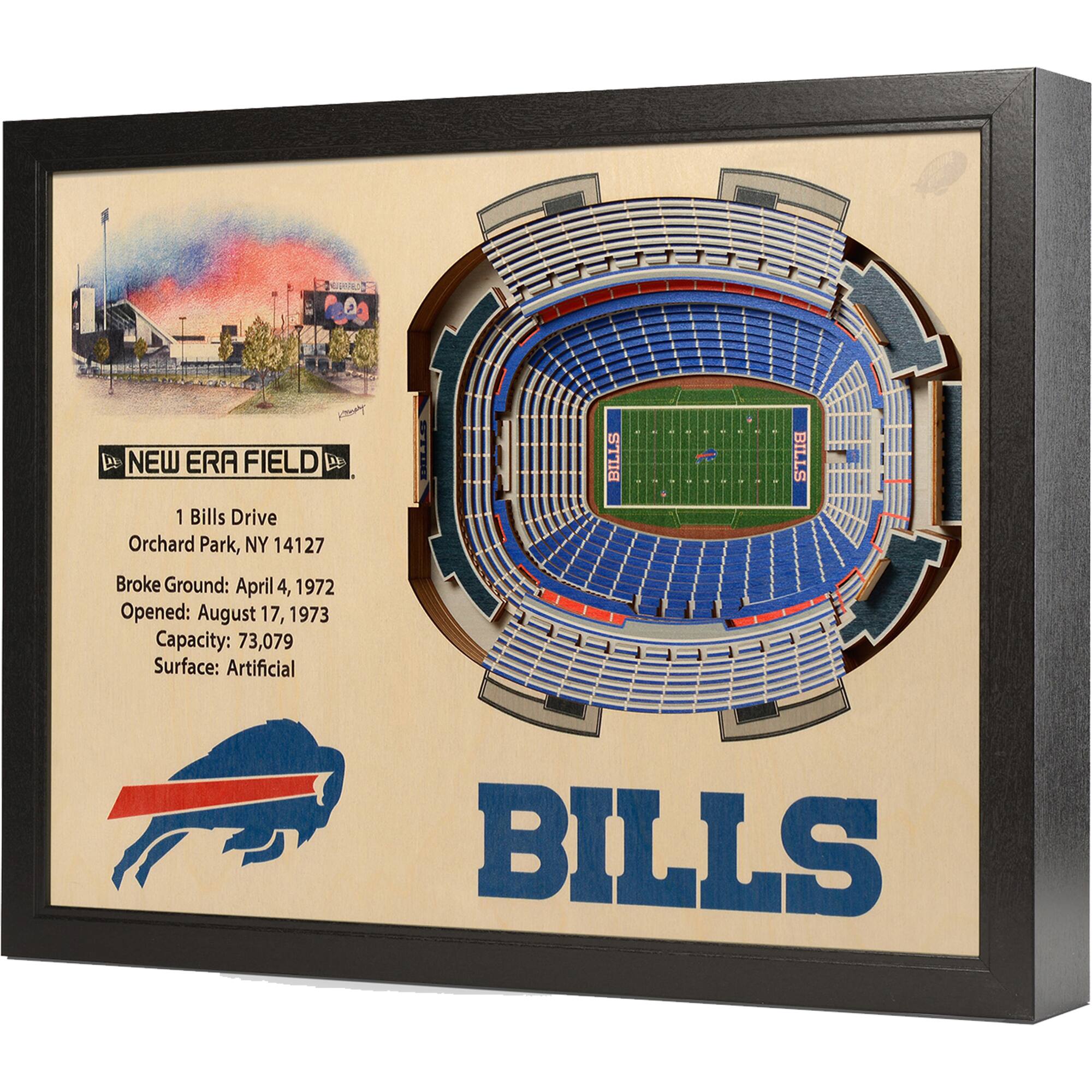 YouTheFan - Buffalo Bills 25.5" x 19.5" New Era Field Stadium Views Wall Art - Multicolor