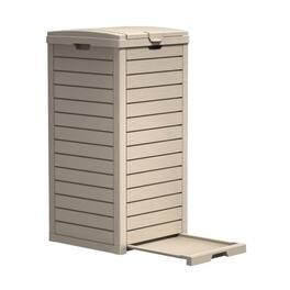 Mondawe - 31 Gallons PP All-Weather Outdoor Trash Can - Light Brown