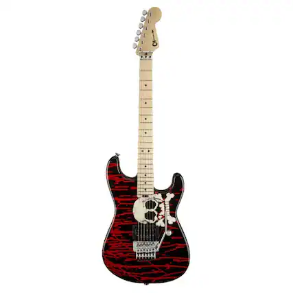 Front. Charvel - Charvel Warren DeMartini Signature 6-String Electric Guitar (Skulls Graphic).