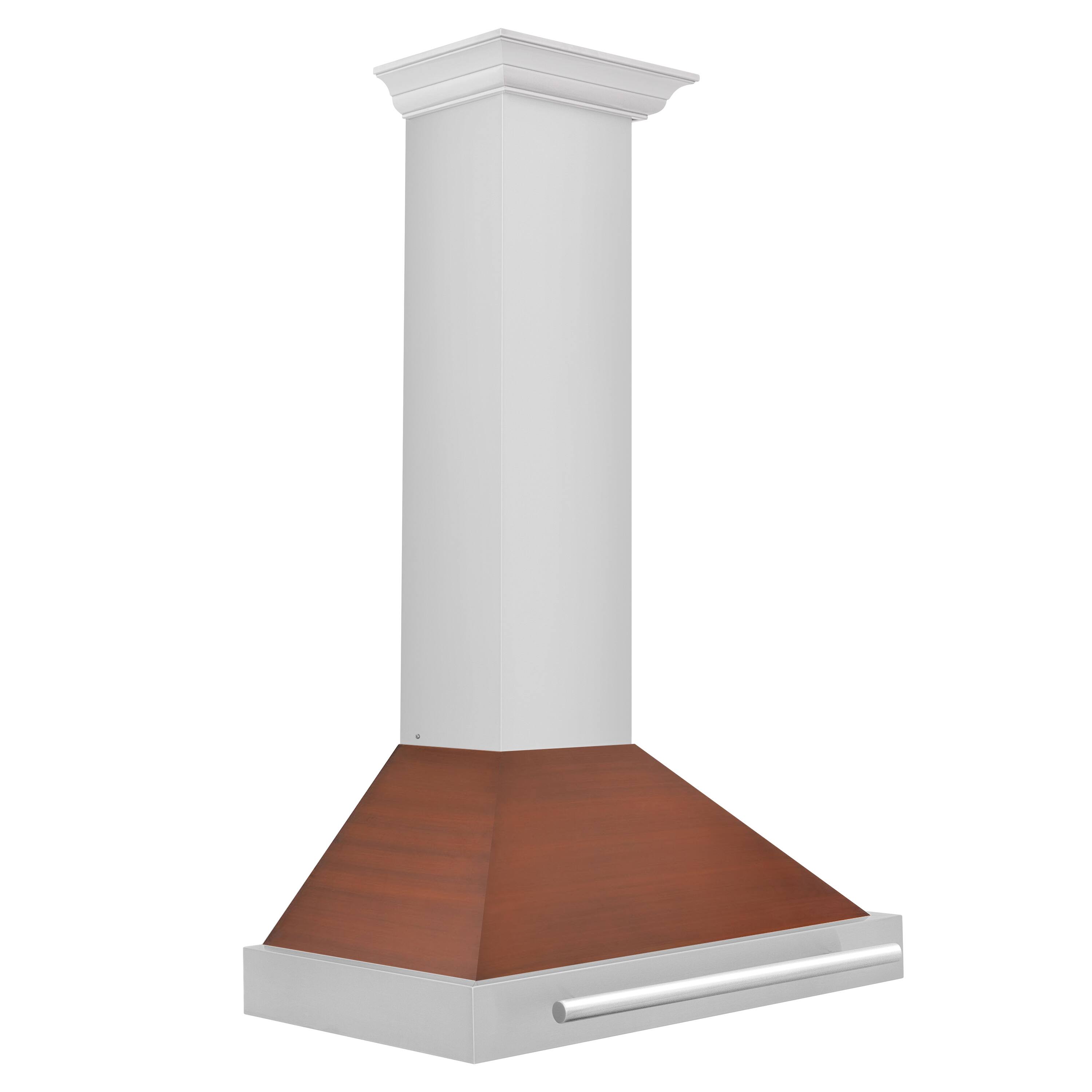 Angle. ZLINE - ZLINE 30 in. Convertible Stainless Steel Range Hood with Copper Shell and Stainless Steel Handle (KB4STX-C-30) - Stainless Steel.