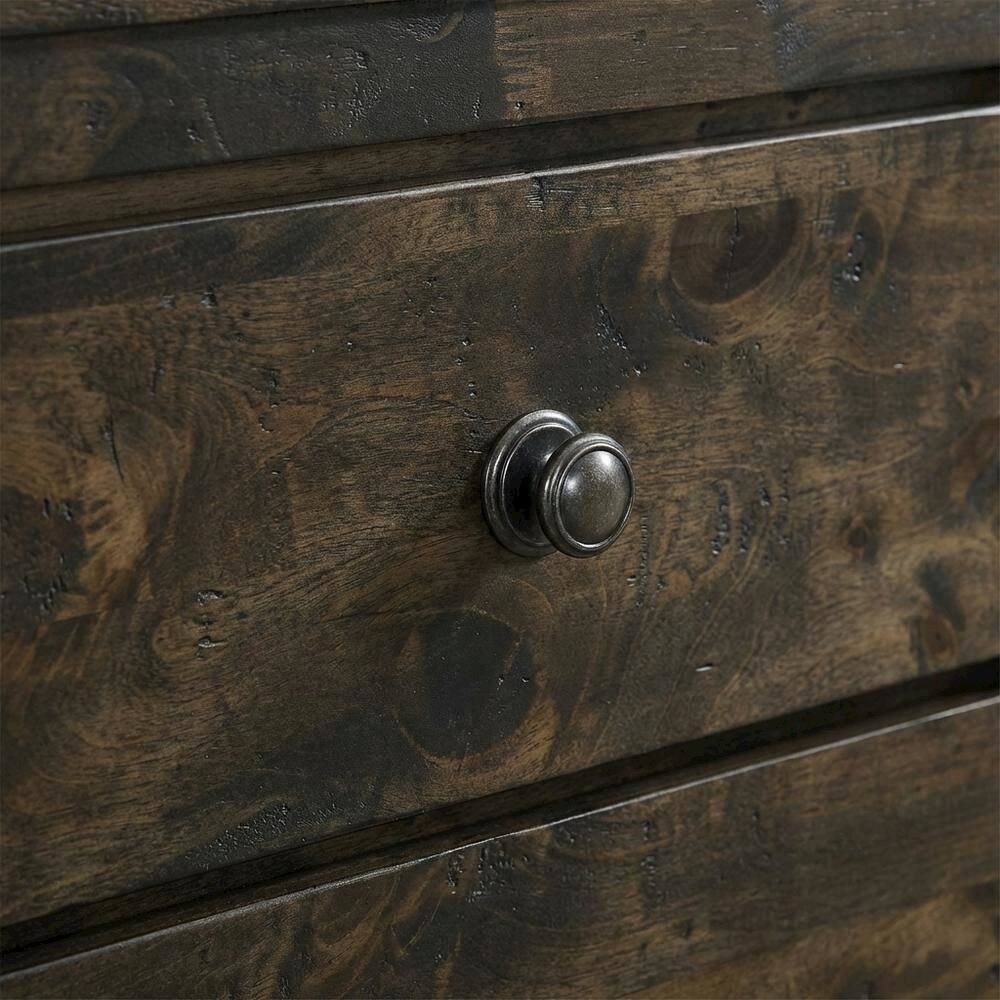 Back. FurniFact - Rustic Gray Solid Wood Nightstand with Classic Design for Bedroom - Rustic Gray.