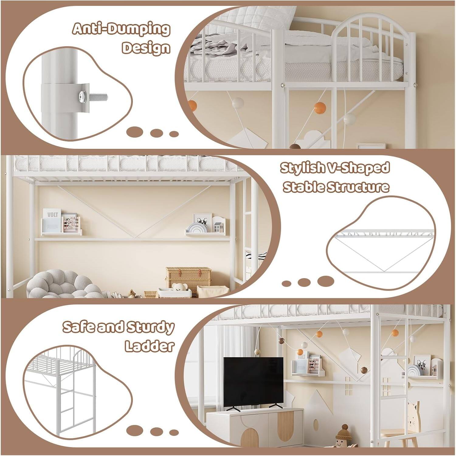 - Anti-Dumping Design
- Stylish V-Shaped Stable Structure
- Safe and Sturdy Ladder