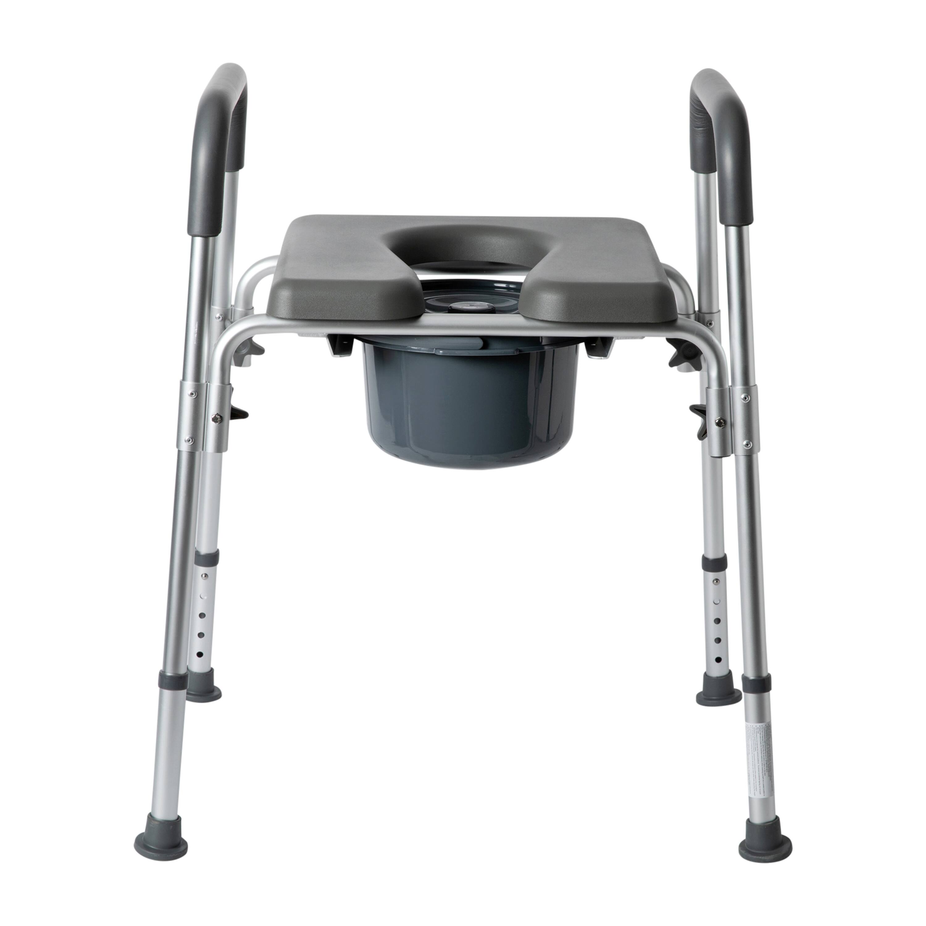 Alt View 8. Emma + Oliver - Height Adjustable Portable Heavy Duty Commode and Shower Chair - Gray.