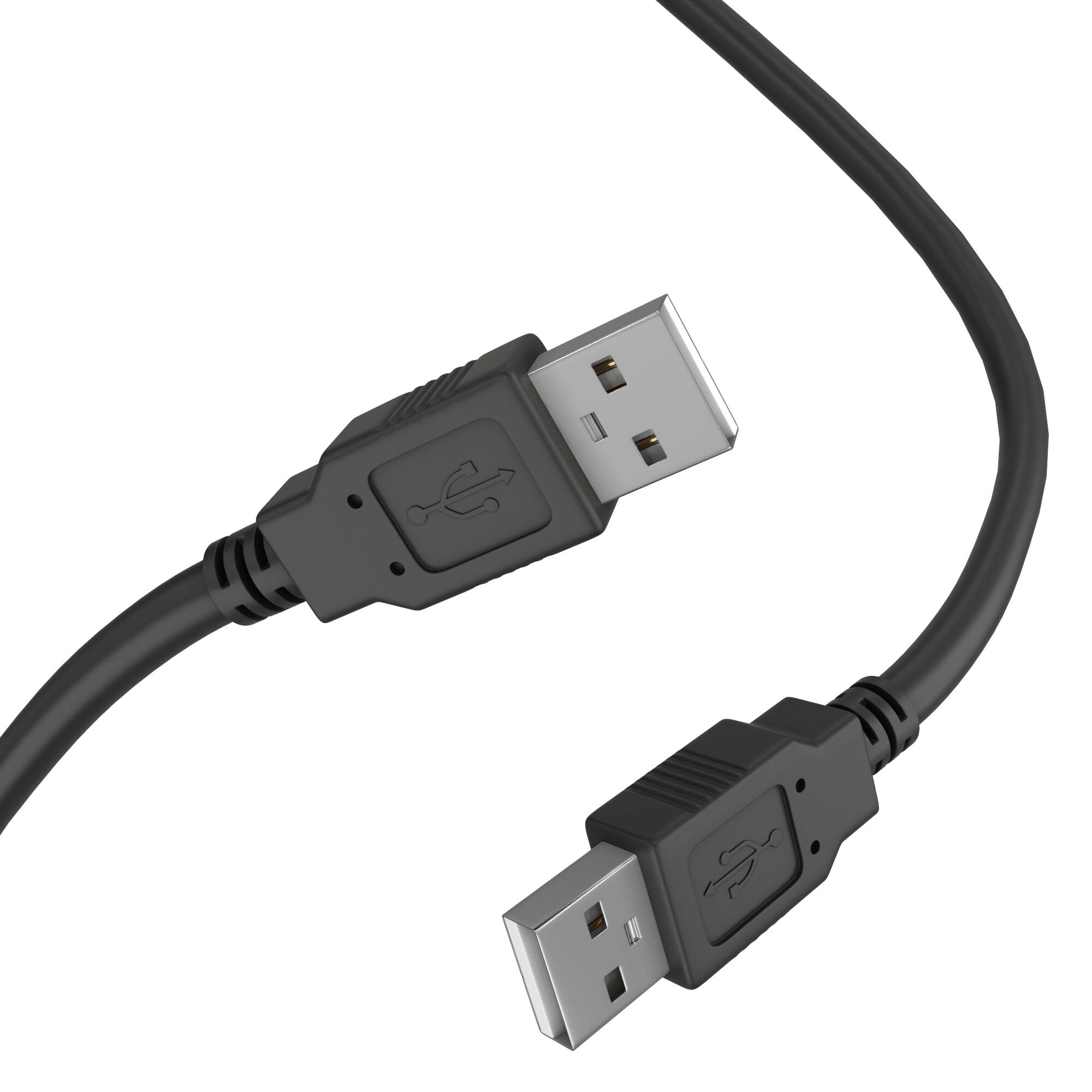 Alt View 1. Cmple.com - USB A to A Cable 3ft Black USB-A 2.0 Male to Male 480Mbps High-Speed Data Cord - Black.