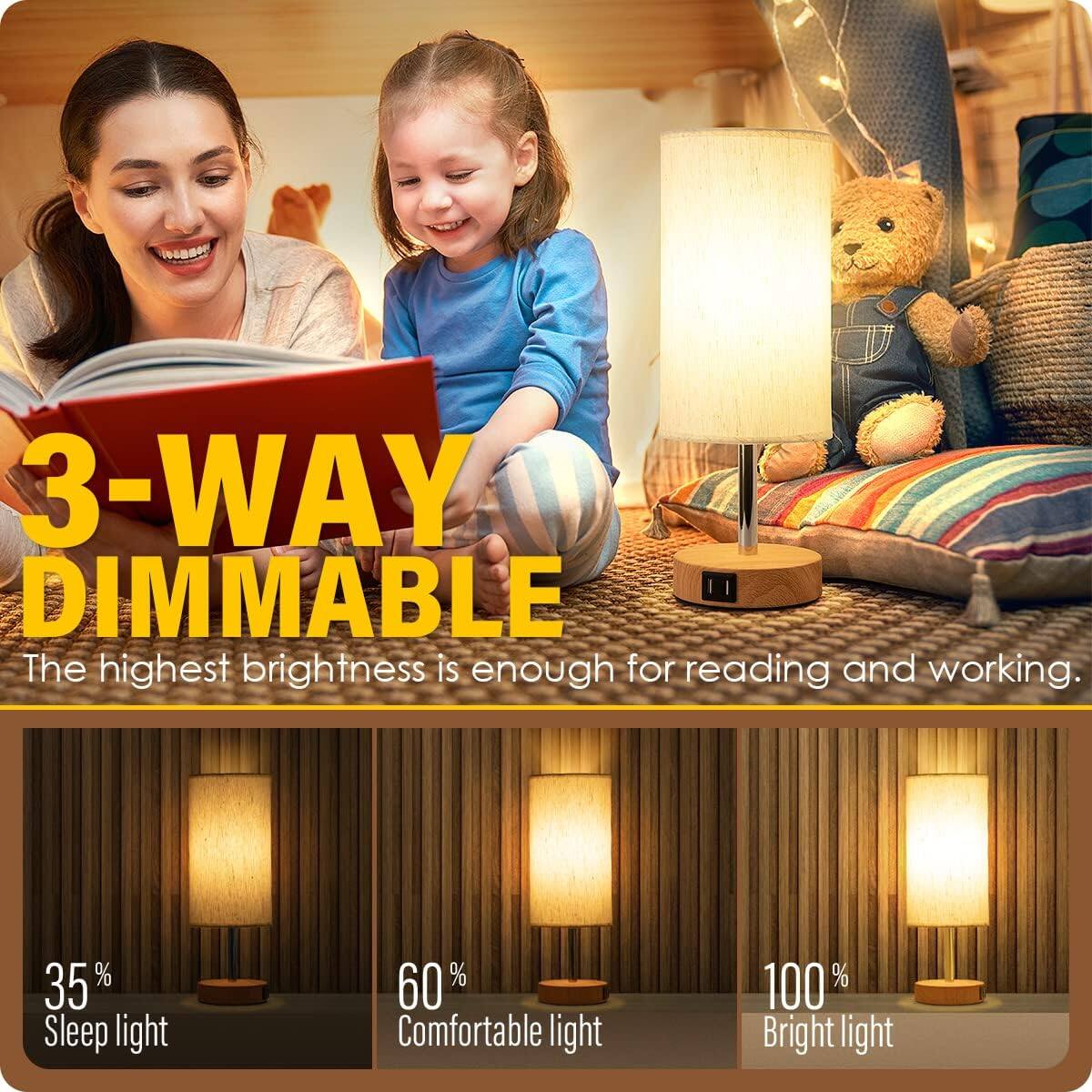 3-WAY DIMMABLE  
The highest brightness is enough for reading and working.  

35% Sleep light  
60% Comfortable light  
100% Bright light