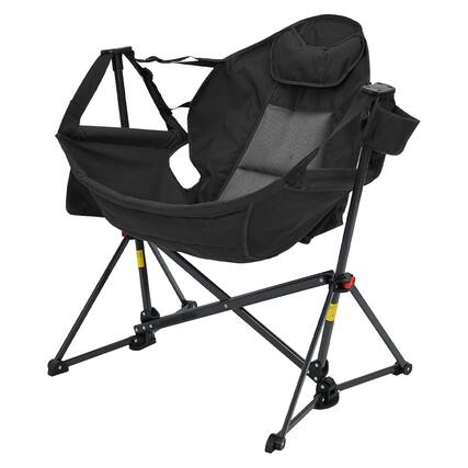 Front. Ainfox - Ainfox Oversized Camping Folding Chair, Portable Heavy Duty Swing Chair Hammock - black.