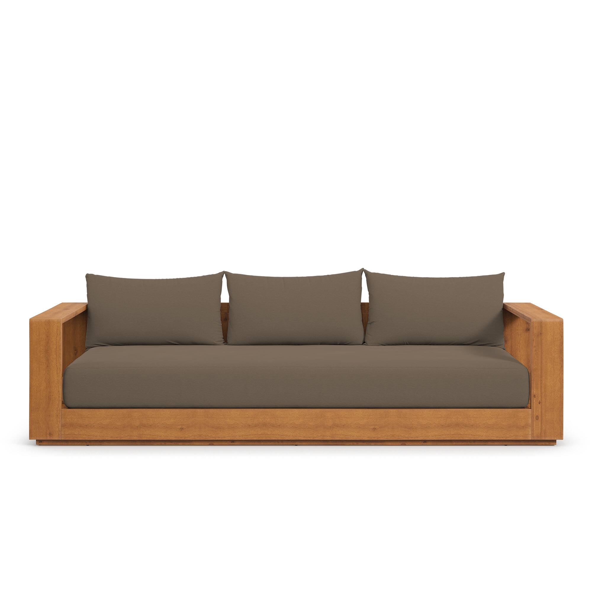 Alt View 3. Modway - Tahoe Outdoor Patio Acacia Wood Sofa by Modway - Natural Cocoa.