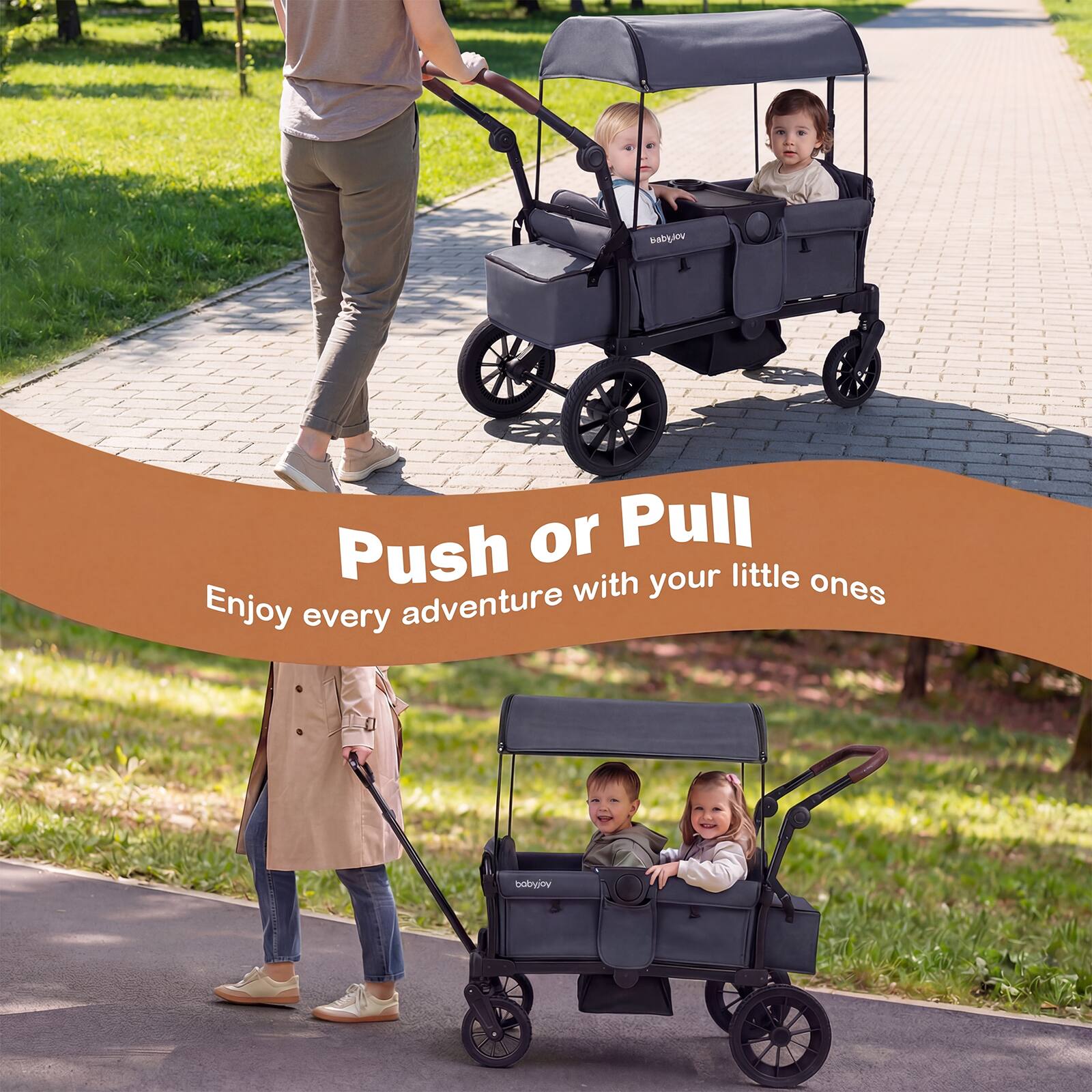 Push or Pull  
Enjoy every adventure with your little ones