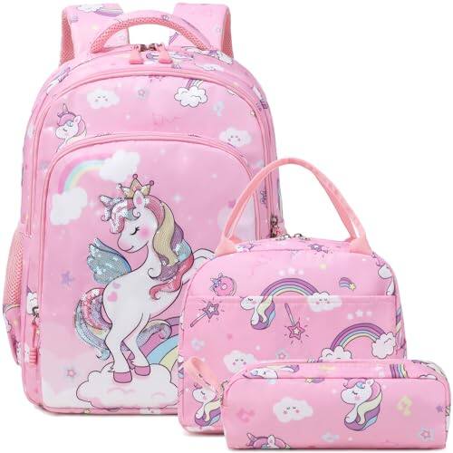 Pacoar Cade Backpack For Elementary School Bookbag Set Cute Unicorn ...