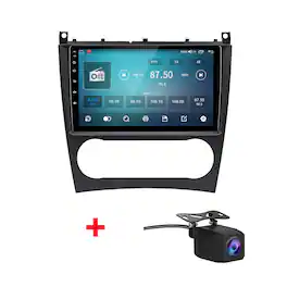 Junsun - Backup Camera carplay 4+64G Android15 Car Stereo Radio GPS Navi BT SWC For Mercedes Benz C Class W203 CLK W209 2005-2009 - Black