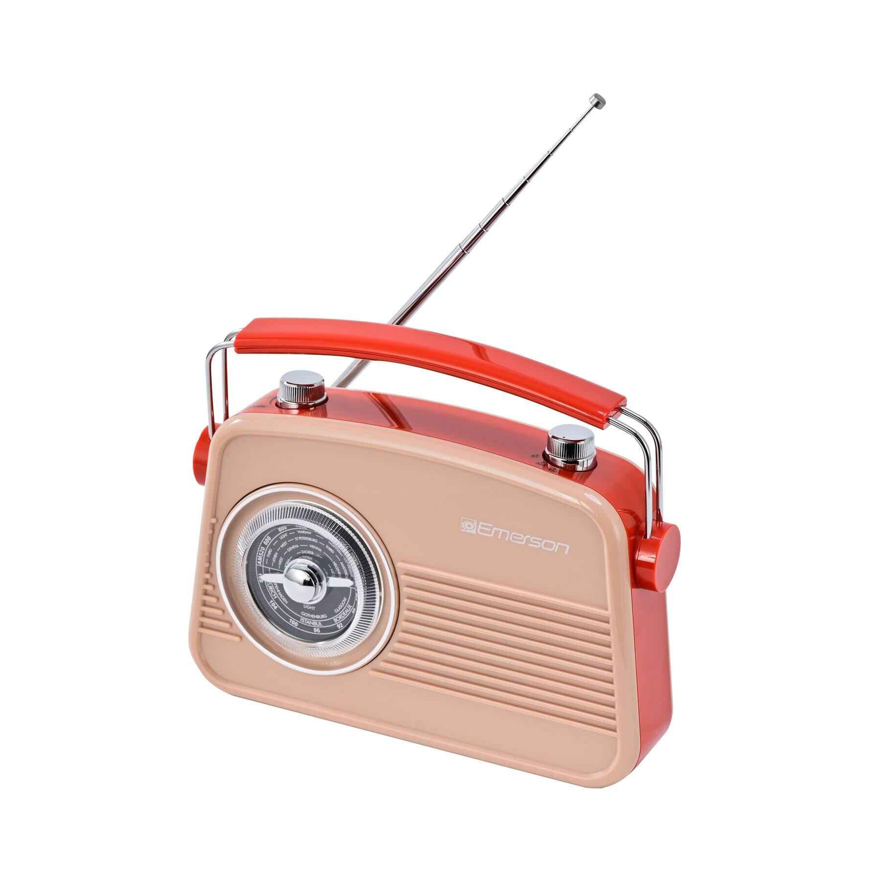 Alt View 4. Emerson - Portable Bluetooth® Retro Radio with Built-in Rechargeable Battery.