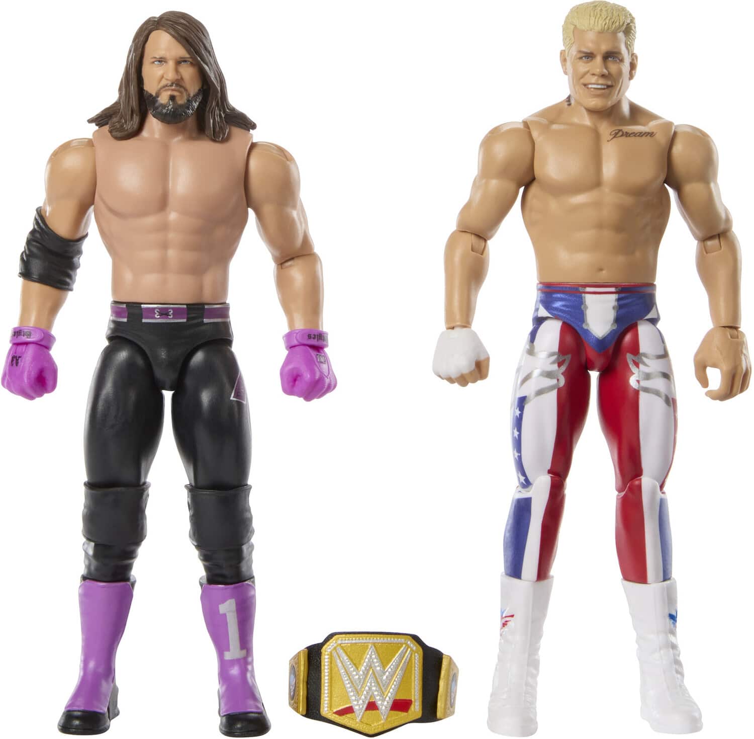 Mattel - Collectible - WWE Main Event Showdown "The American Nightmare" Cody Rhodes vs. AJ Styles Action Figure 2-Pack