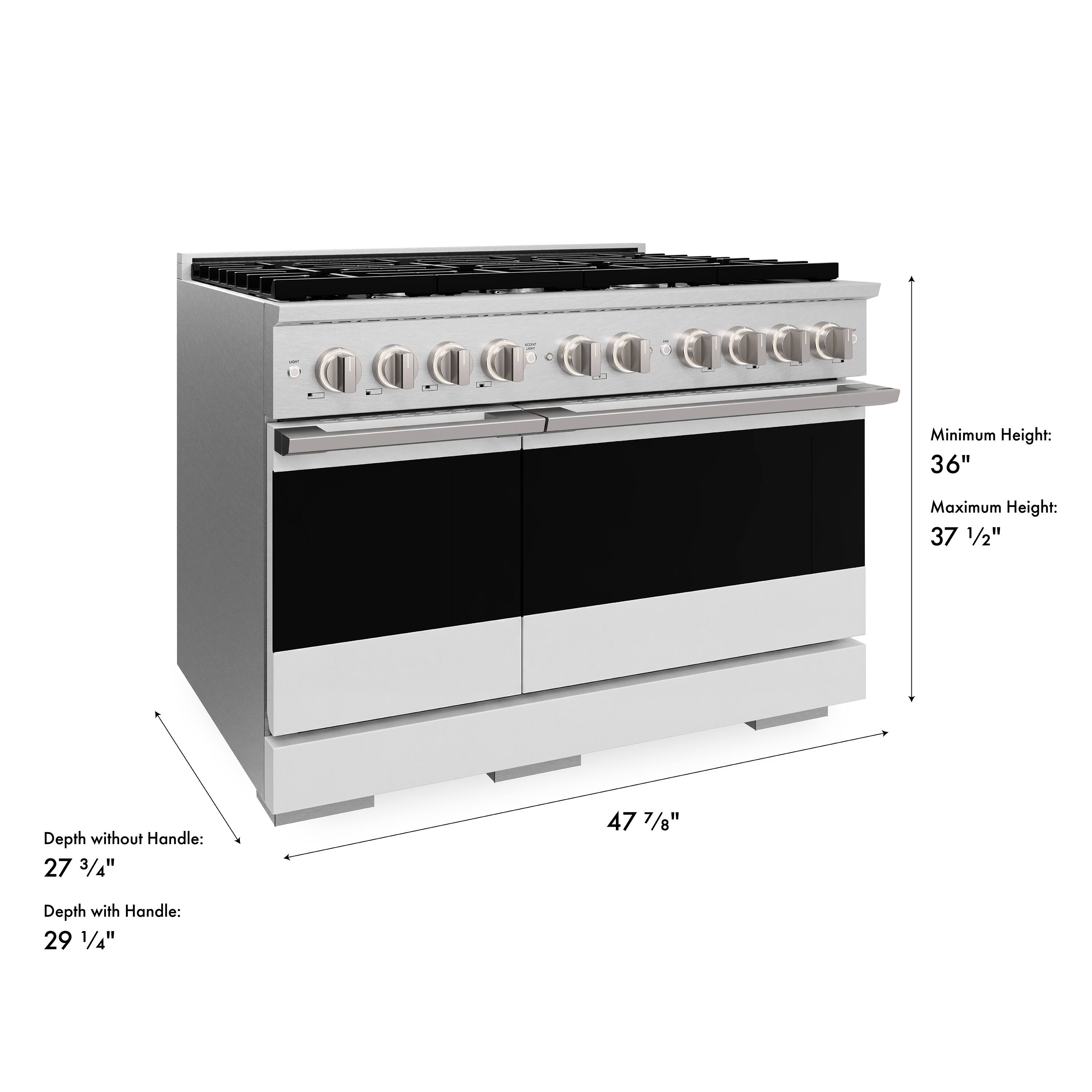 Minimum Height: 36"  
Maximum Height: 37 1/2"  
Depth without Handle: 27 3/4"  
Depth with Handle: 29 1/4"