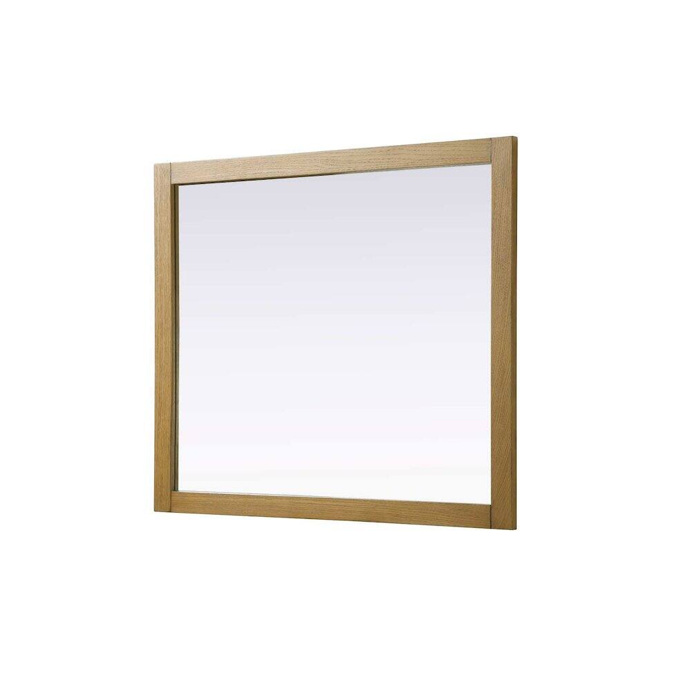 Alt View 1. Elegant Kitchen and Bath - Noah Wooden Rectangle Mirror 42 x 36 in Honey Teak - Honey Teak.