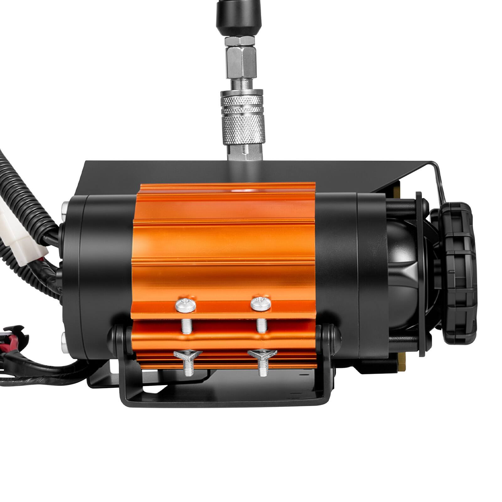 Alt View 5. VEVOR - 12V Dual-Cylinder Air Compressor 1HP 4.73 SCFM Portable Tire Inflator, Max 150PSI Heavy Duty Offroad Air Pump - Black.