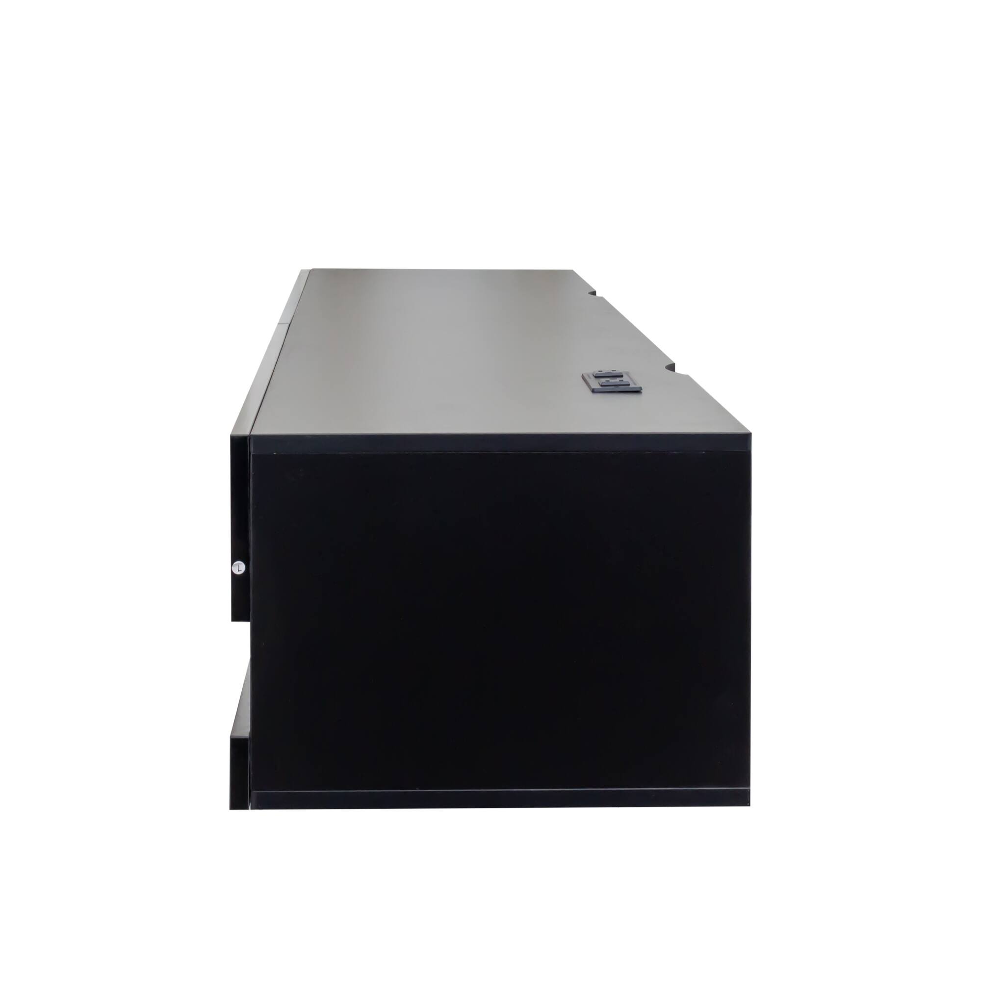 Alt View 1. GOODSILO - Wall Mounted Floating TV Stand with LED Lights and Charging Station - Black.