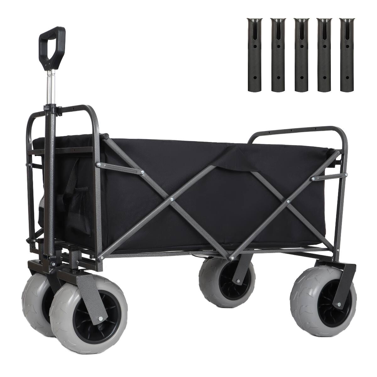 Angle. Loheer - Loheer Fishing Cart with Rod Holders, Beach Wagon for Sand, 500 lb Capacity Utility Cart.