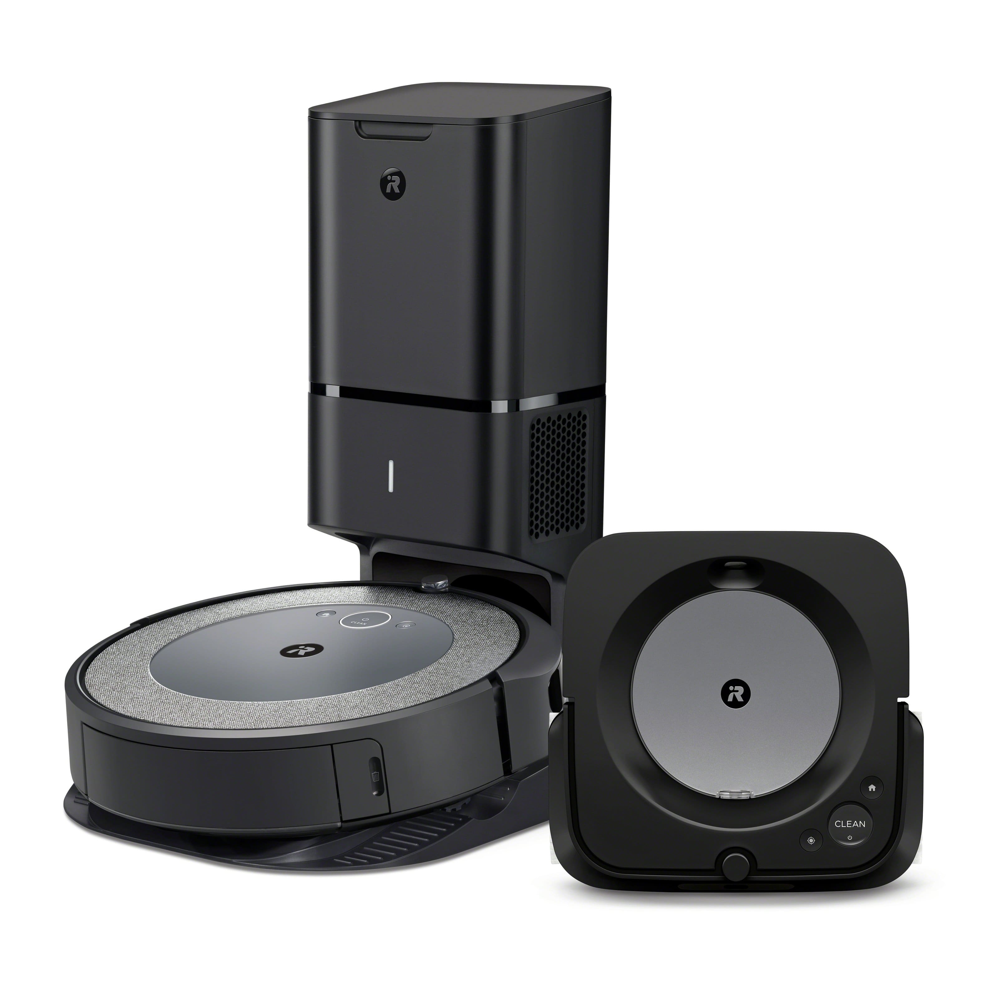 Front. iRobot - Roomba i3+ EVO (3550) Robot Vacuum and Braava jet m6 (6113) Robot Mop bundle - Black.