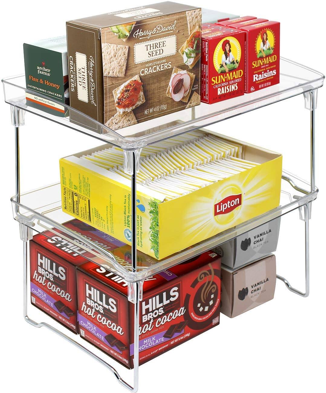 Sorbus - Storage Shelf Organizer Stand Racks- Foldable Stackable Shelves for Undersink, Kitchen Cabinets, Pantry