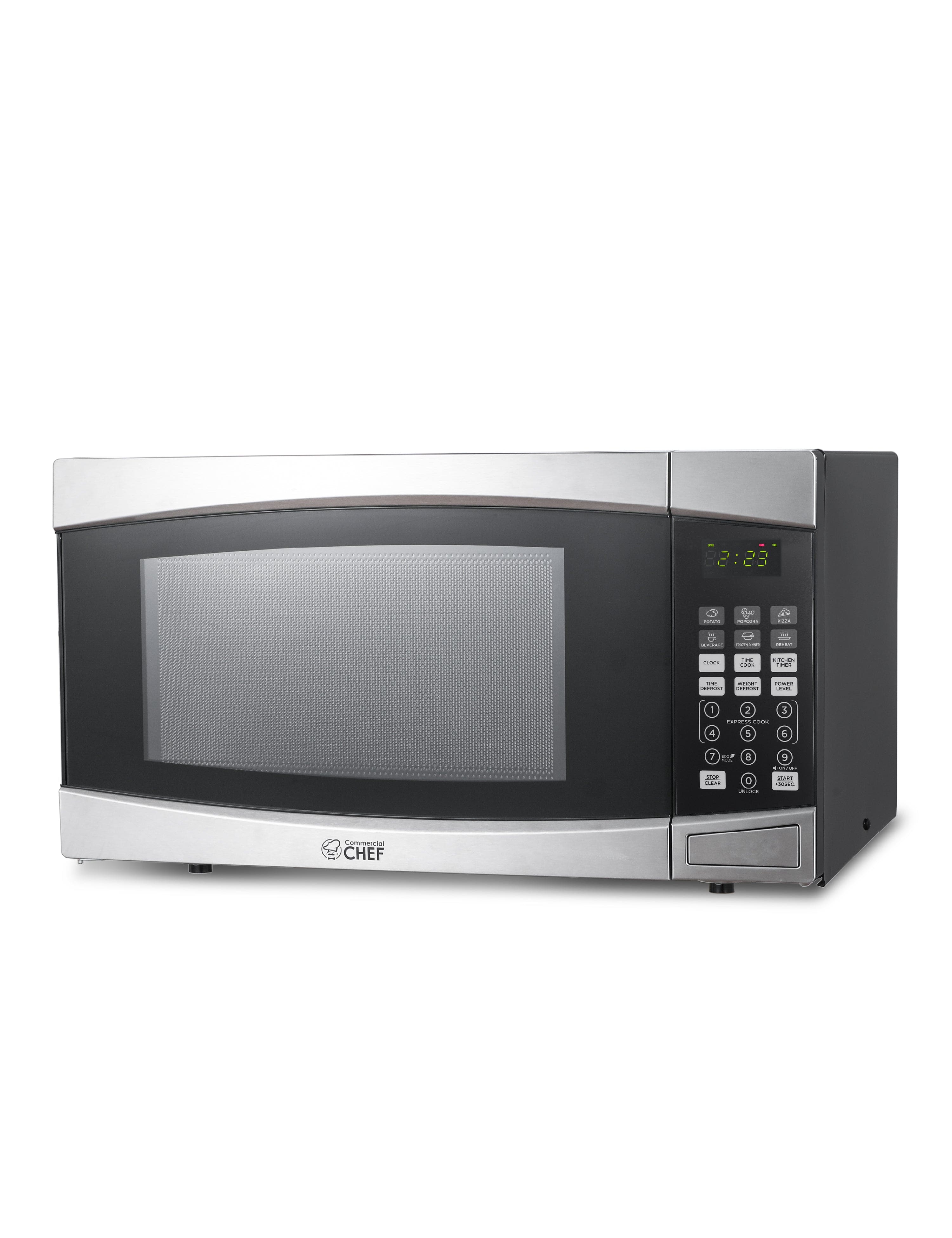 Commercial Chef - Countertop Microwave Oven 1.4 Cu. Ft. 1100W - Stainless Steel