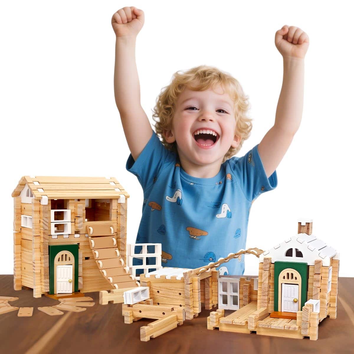 NICHOLAS KLEIN - ¬chies 96 Wooden Blocks Toys With Storage Bag Learning Wood Building For Ages 4-8 Creative Construction - Spring Garden Edition