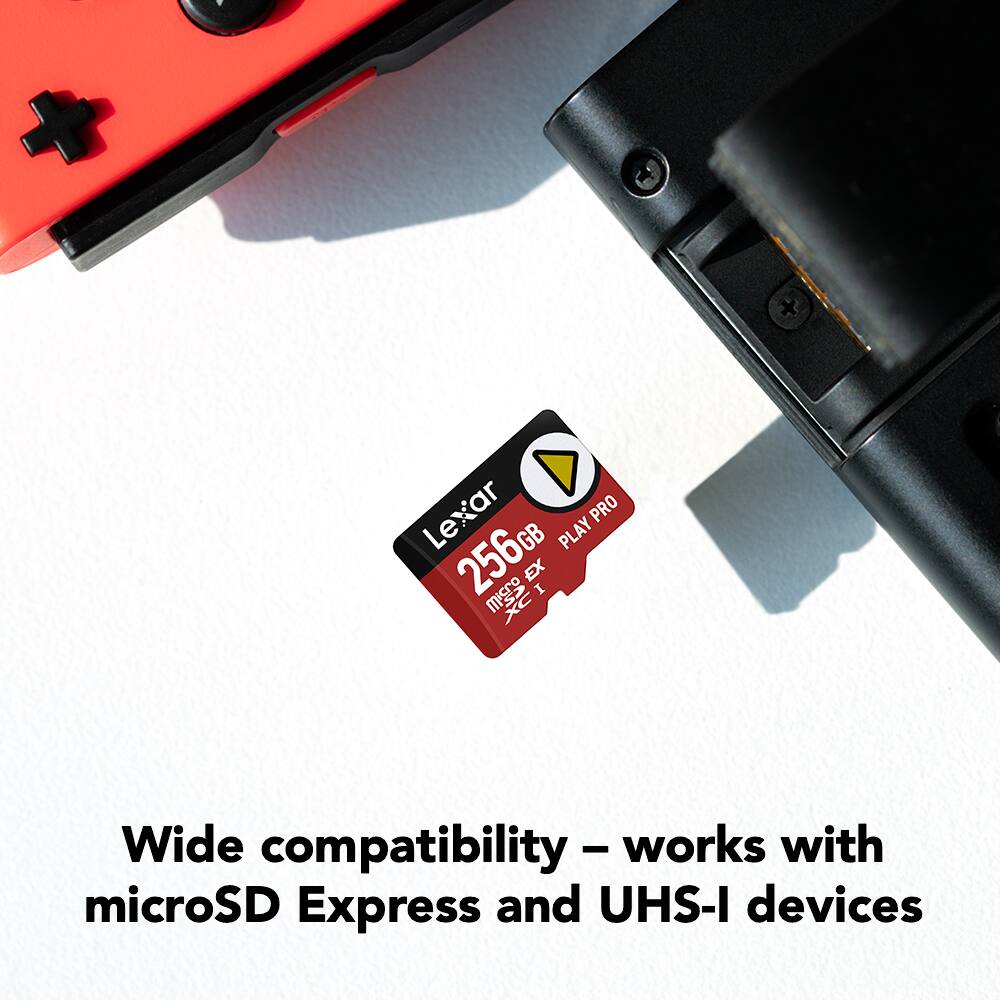 Lexar PRO 256GB microSDXC UHS-I  
Wide compatibility – works with microSD Express and UHS-I devices