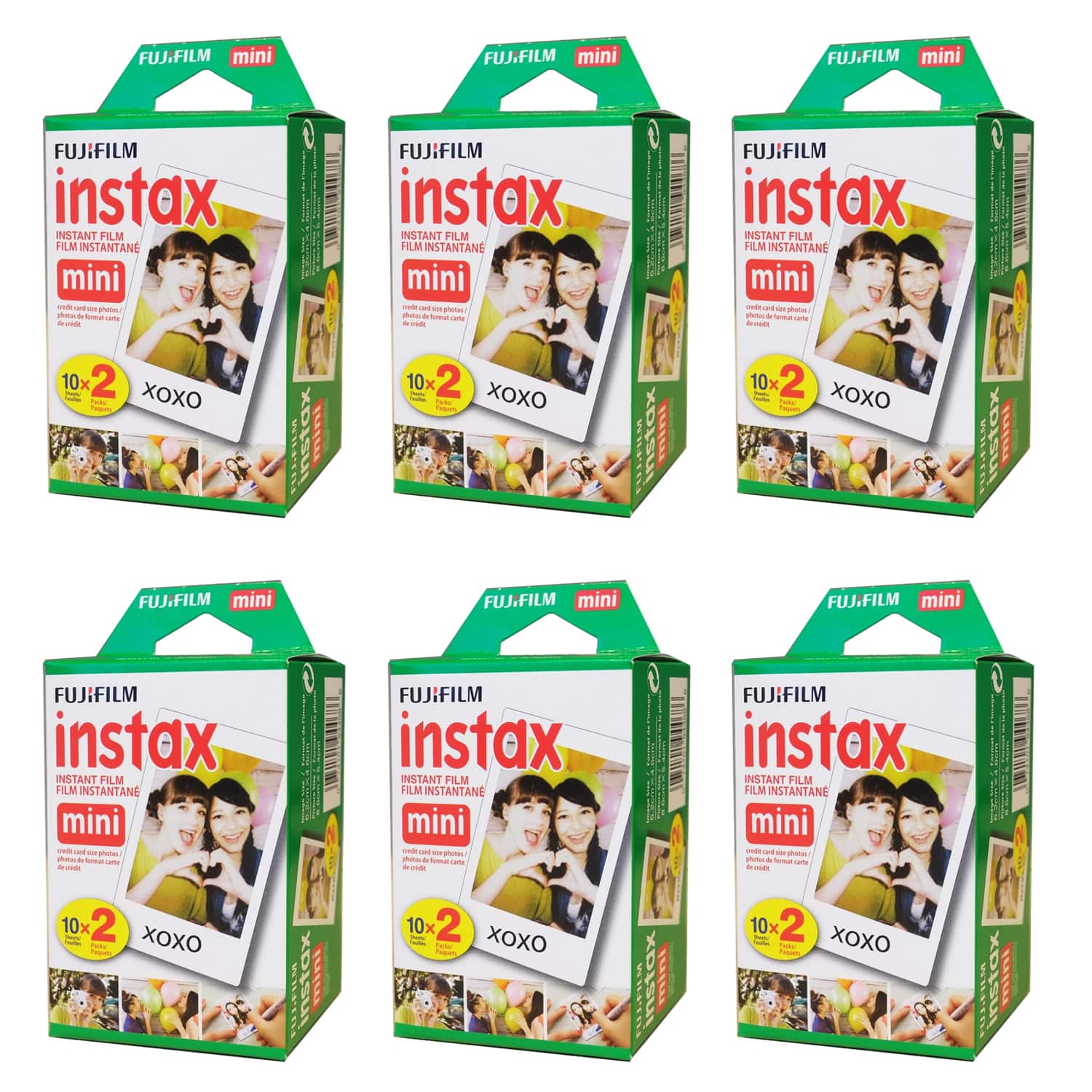 Fujifilm - Instax Mini Instant Film 2x10 6 Packs (120 Shots) TWIN PACK - Black
