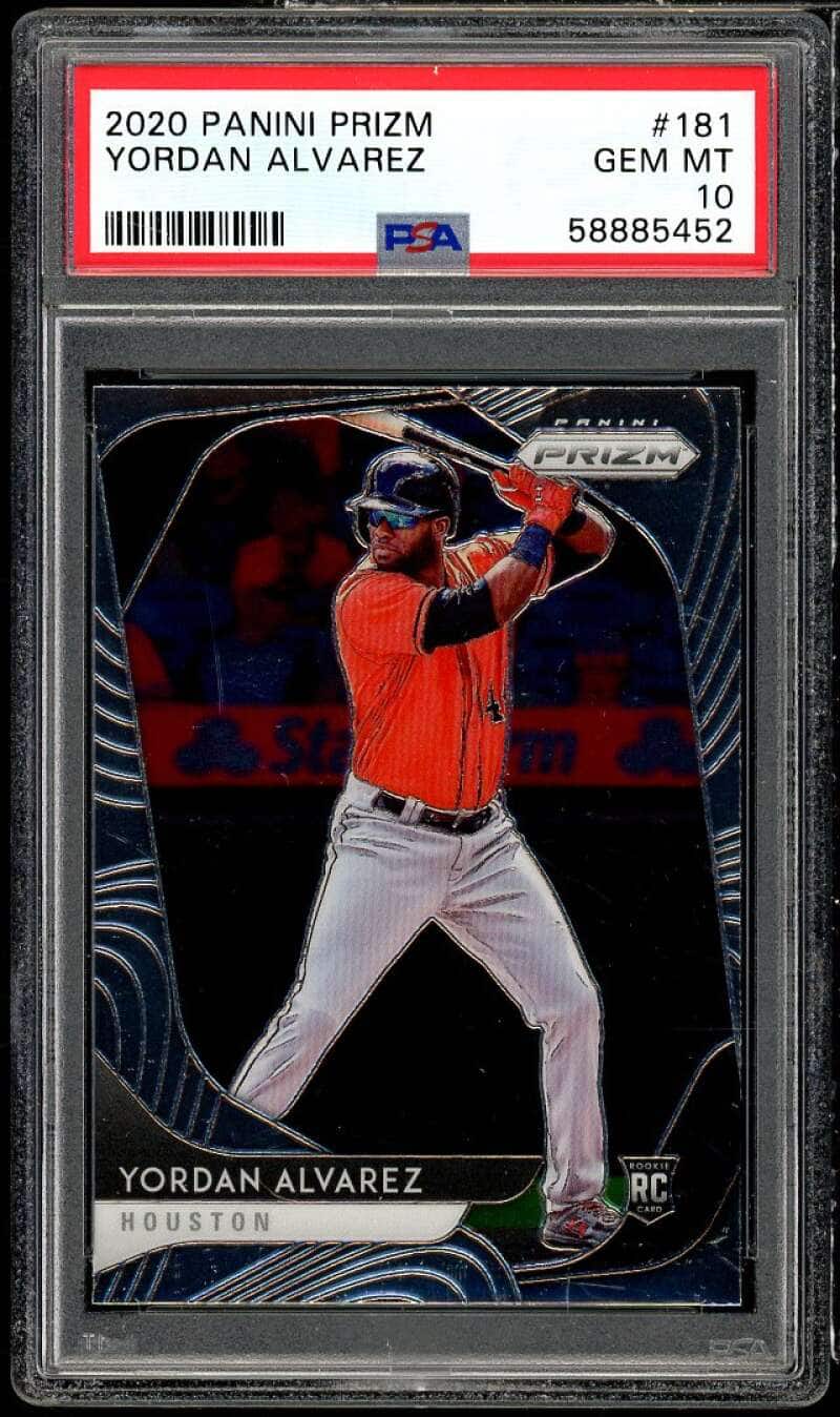 Yordan Alvarez Rookie Card 2020 Panini Prizm #181 PSA 10