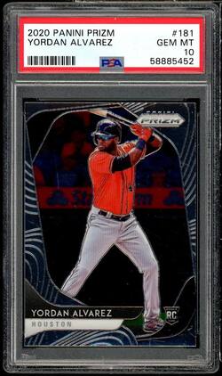 Yordan Alvarez Rookie Card 2020 Panini Prizm #181 PSA 10