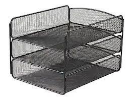 Safco - Onyx Triple Letter Tray, Steel (3271BL) - Black