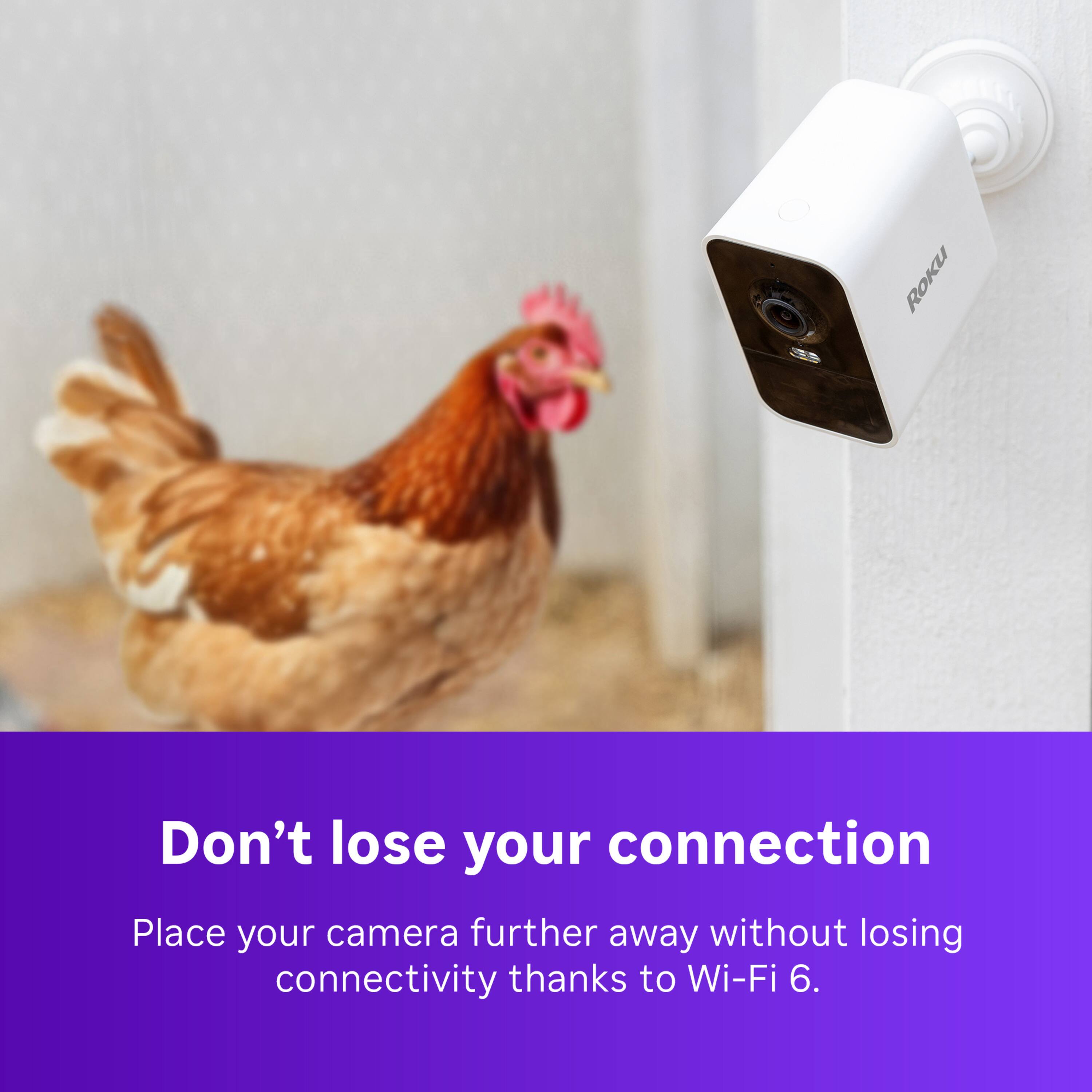 Don't lose your connection. Place your camera further away without losing connectivity thanks to Wi-Fi 6.