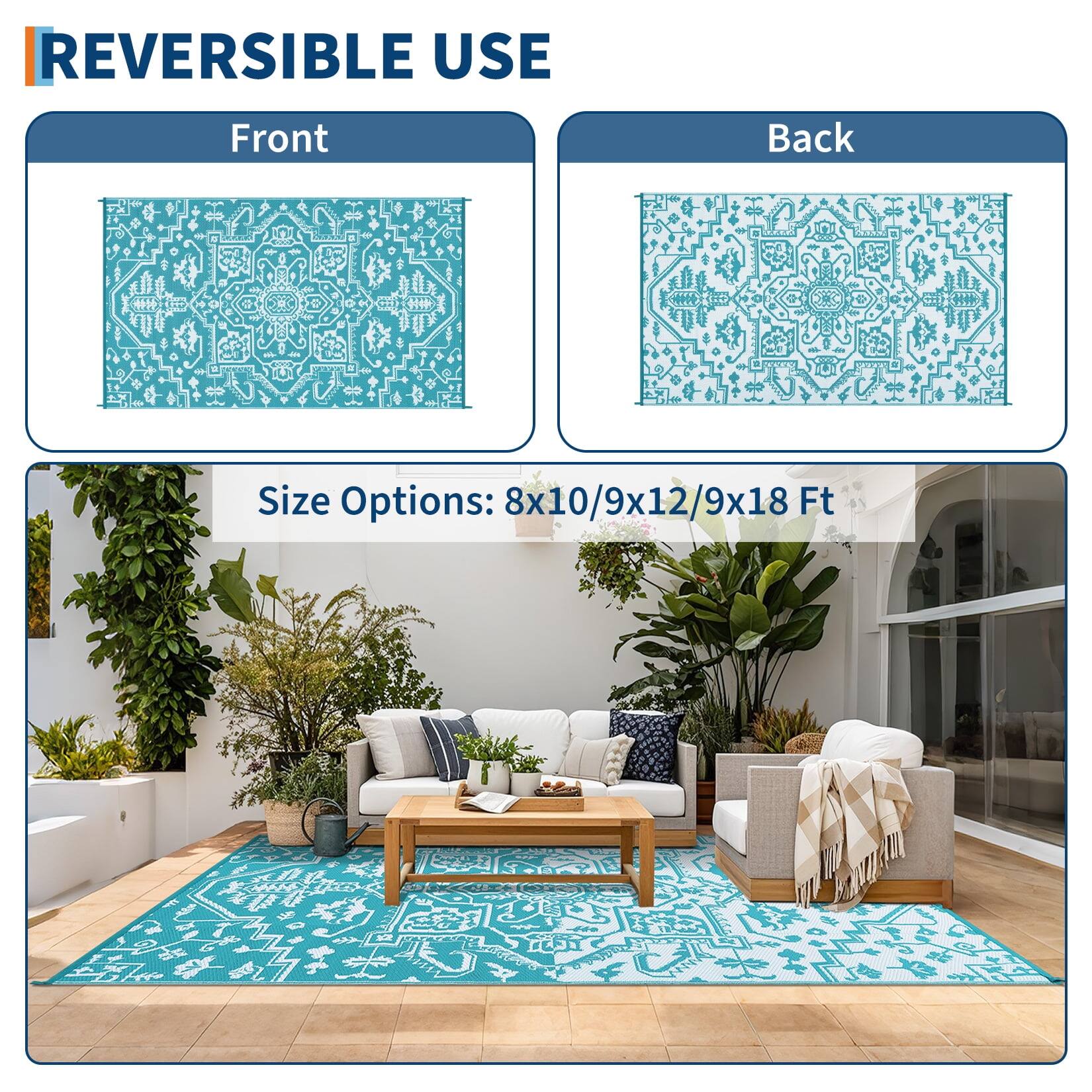 REVERSIBLE USE

Front

Back

Size Options: 8x10/9x12/9x18 Ft
