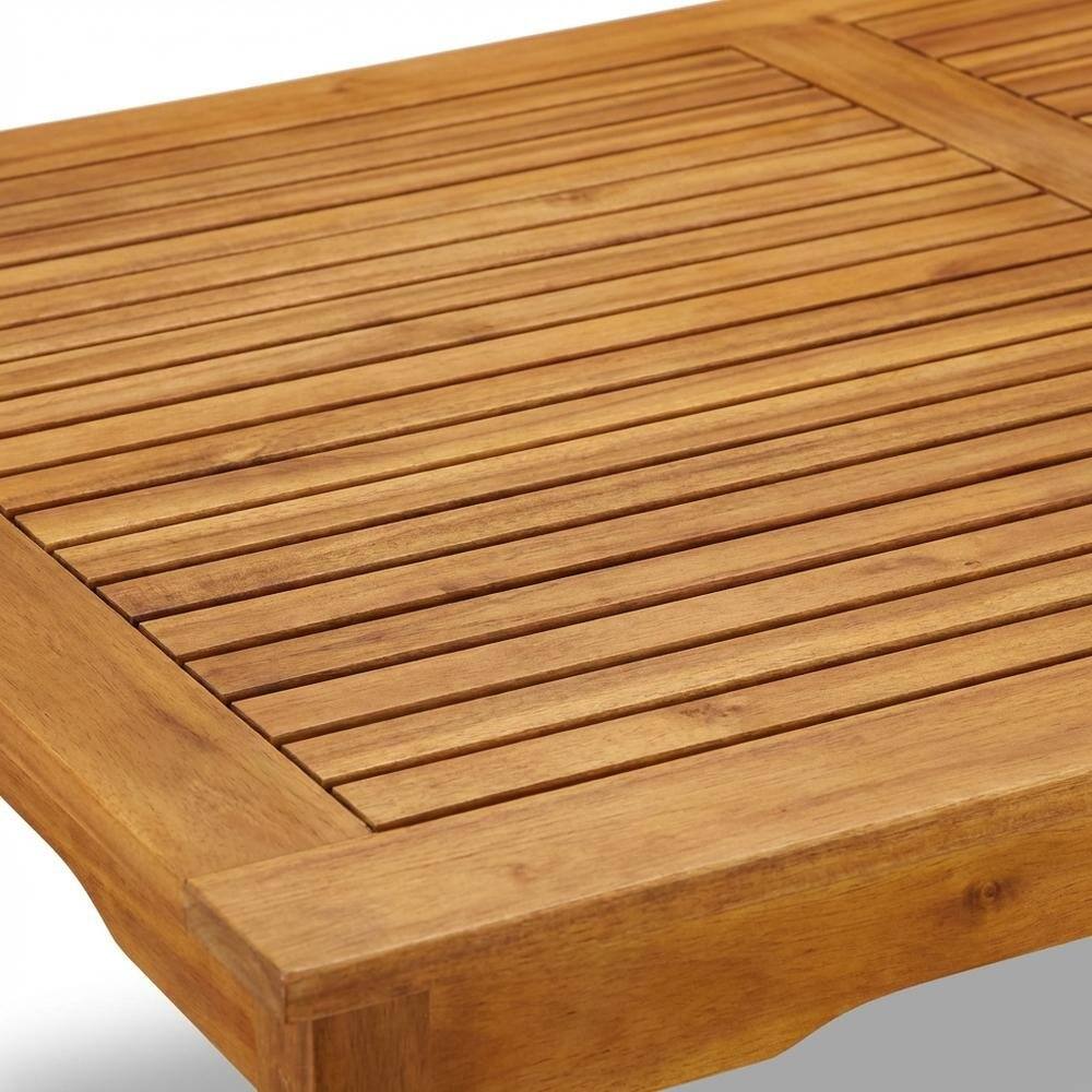 Alt View 1. Outdoor Escape - Wooden Patio Set Oil-Finish Dining Table with Outdoor 6 Chairs - Brown.