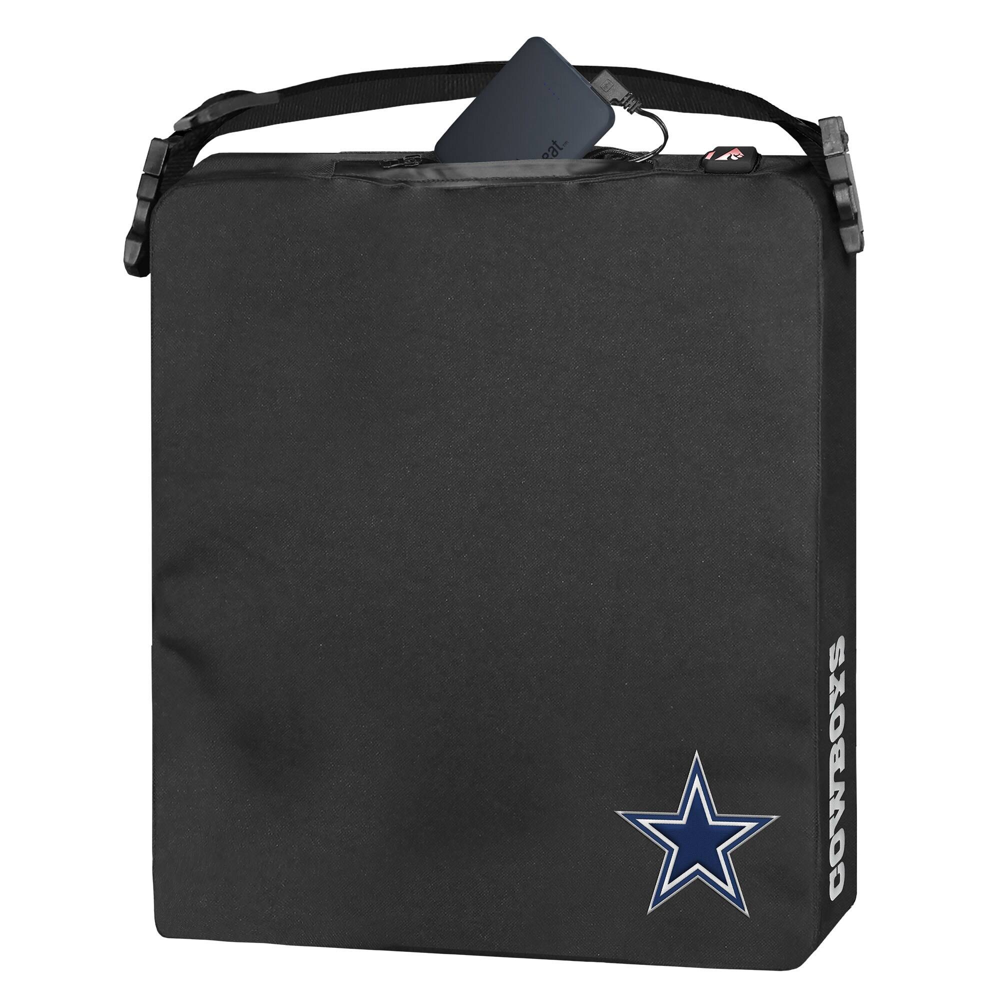 Alt View 2. ActionHeat - Black Dallas Cowboys 5V Battery Heated Seat Cushion - Black.