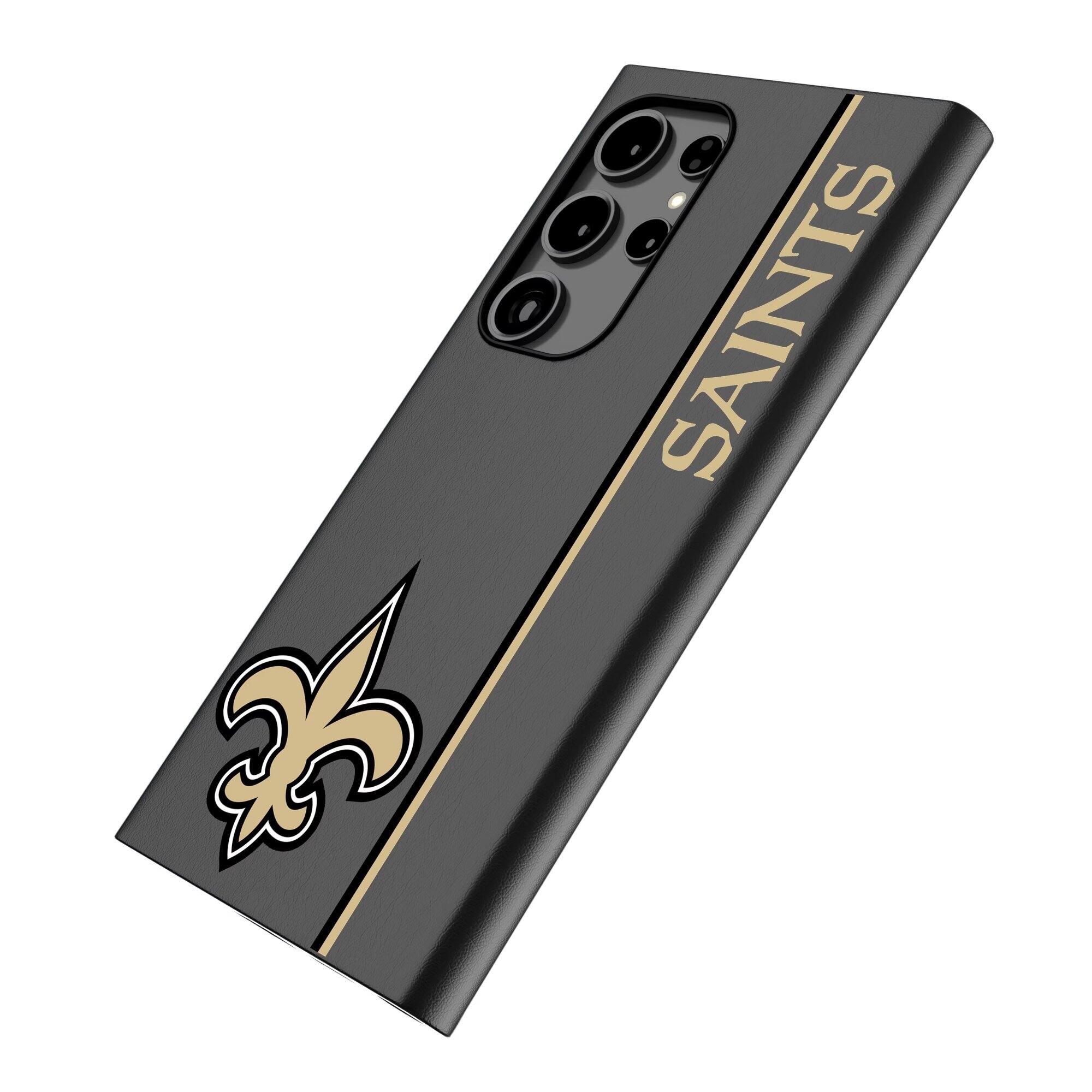 Alt View 1. Keyscaper - New Orleans Saints Galaxy Magnetic Bump Case - S25 - Black.