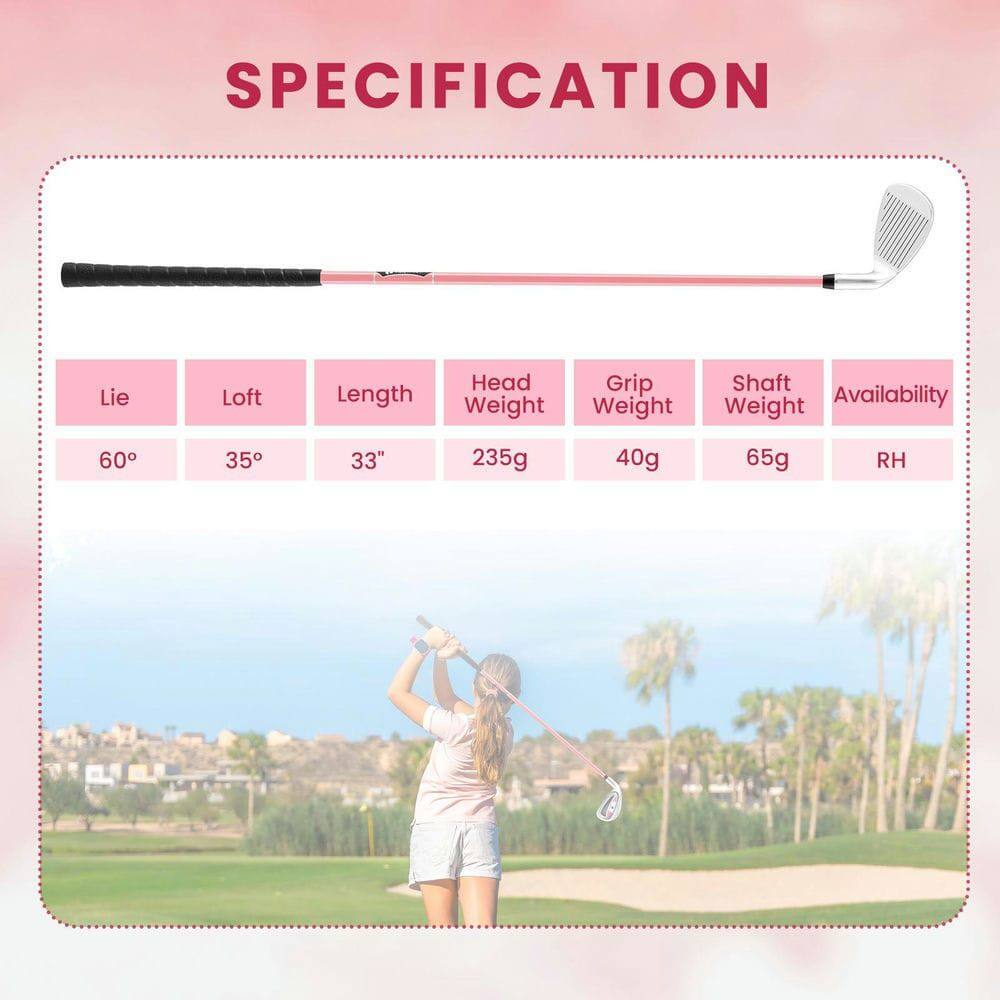 SPECIFICATION  
Lie: 60°  
Loft: 35°  
Length: 33"  
Head Weight: 235g  
Grip Weight: 40g  
Shaft Weight: 65g  
Availability: RH