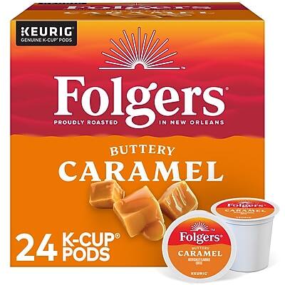 Folgers  
Proudly Roasted in New Orleans  
Buttery Caramel  
24 K-Cup Pods  
Folgers Caramel  
Keurig