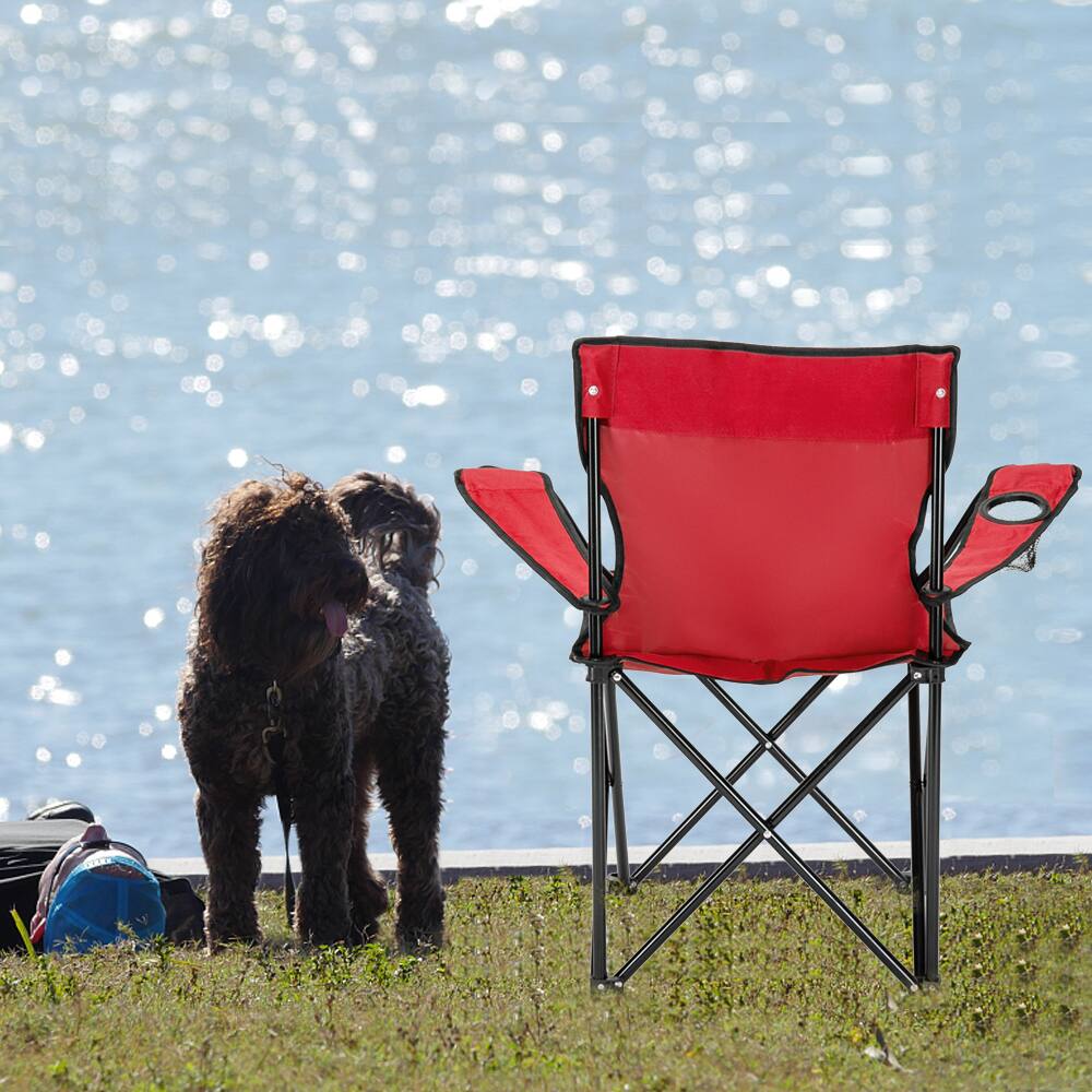 Alt View 8. Winado - 1PC Folding Camping Chair, Portable Durable Armrest Chair with Cup Holder, Carry Bag for Outdoor Camping Picnic Fishing - Red.