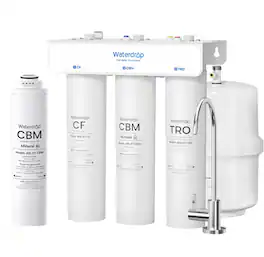 Waterdrop - T3-T Remineralization Reverse Osmosis System, No Power Needed, Under-Sink RO Water Filter, EXTRA RT-CBM Filter - White