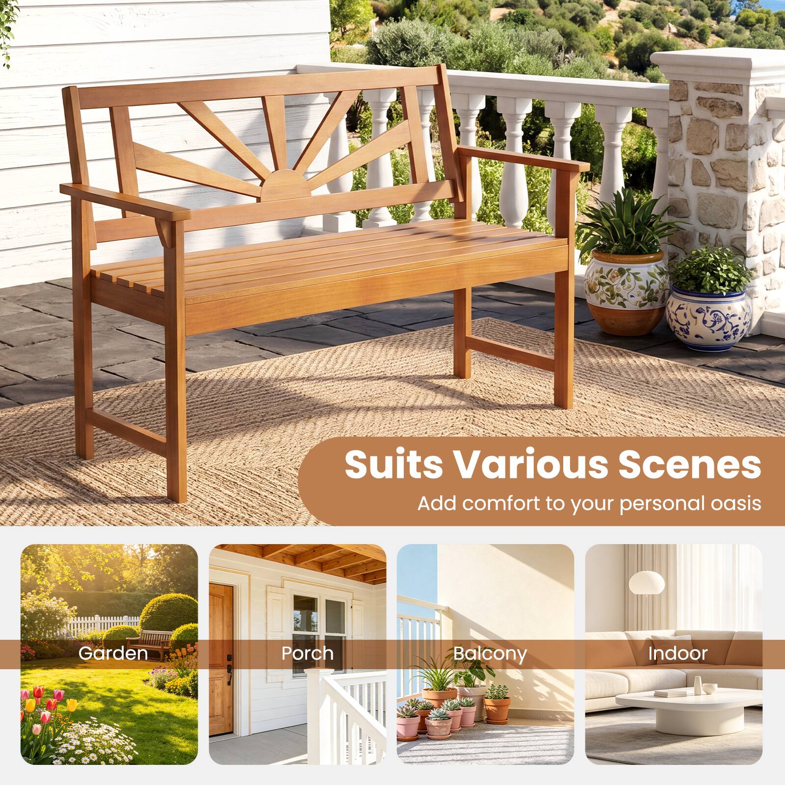 Suits Various Scenes  
Add comfort to your personal oasis  
Garden  
Porch  
Balcony  
Indoor