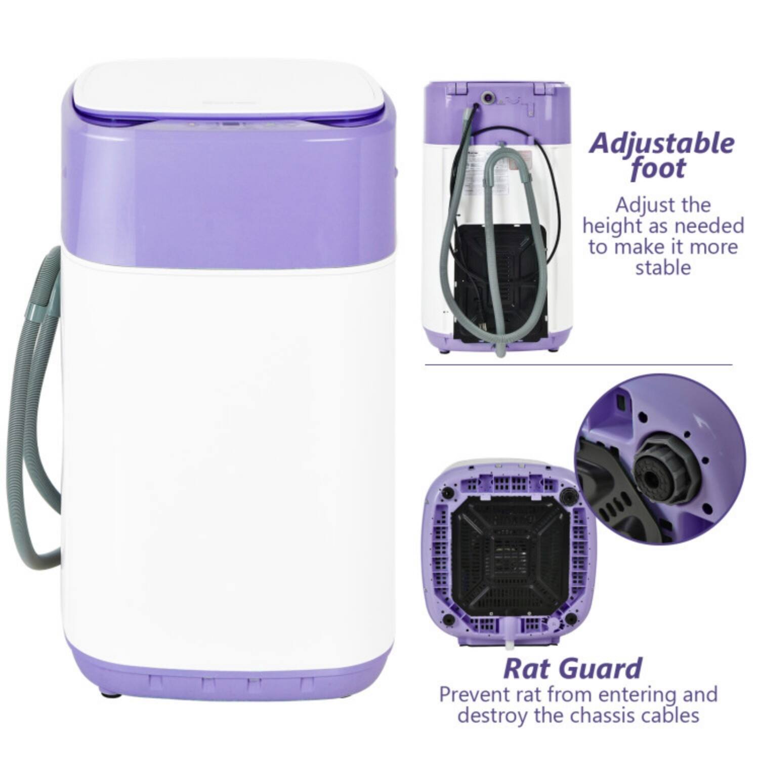 Adjustable foot  
Adjust the height as needed to make it more stable  

Rat Guard  
Prevent rat from entering and destroy the chassis cables