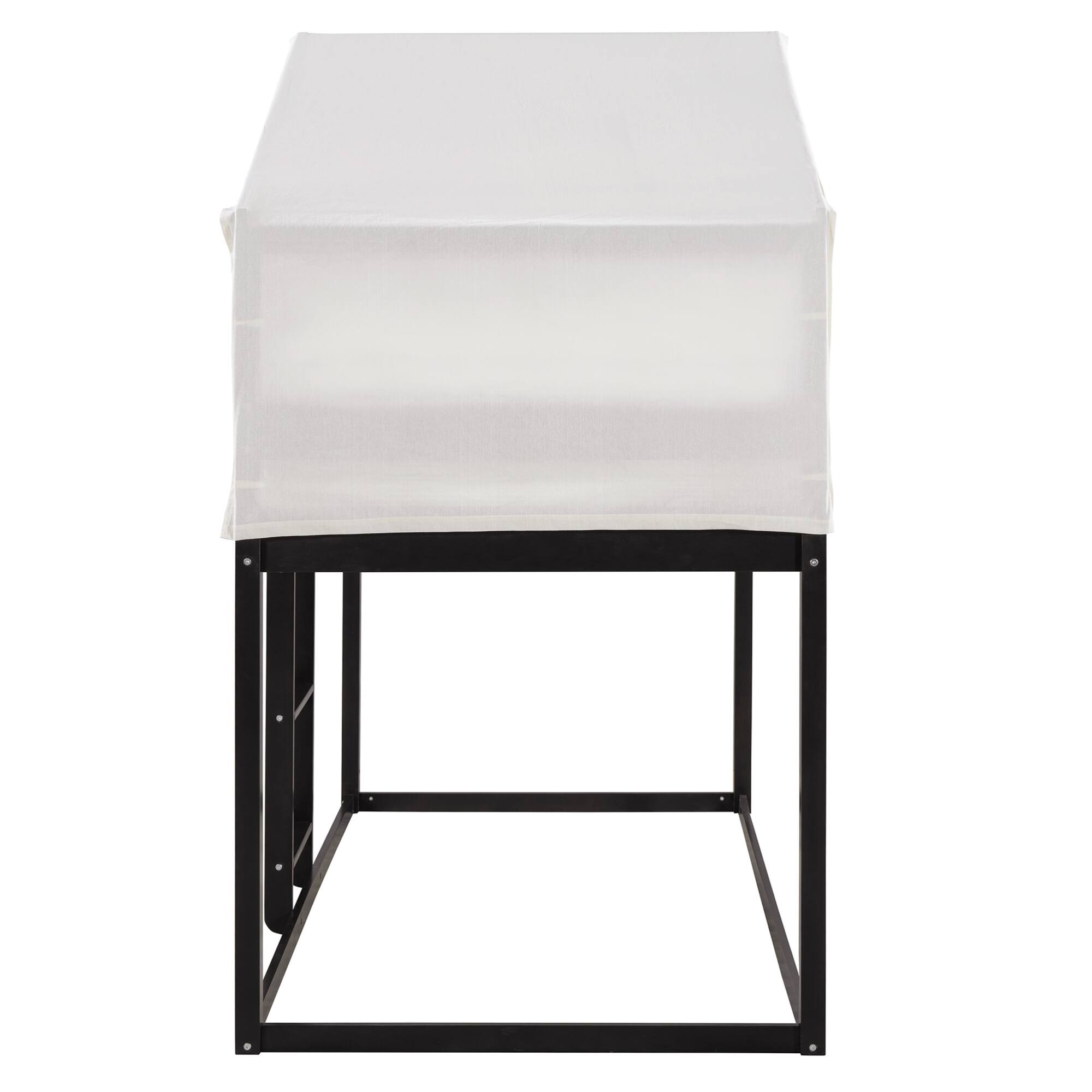 Alt View 5. GOODSILO - Space-Saving Twin Over Twin Wooden Bunk Bed with Playful Tent Design for Kids - Espresso.