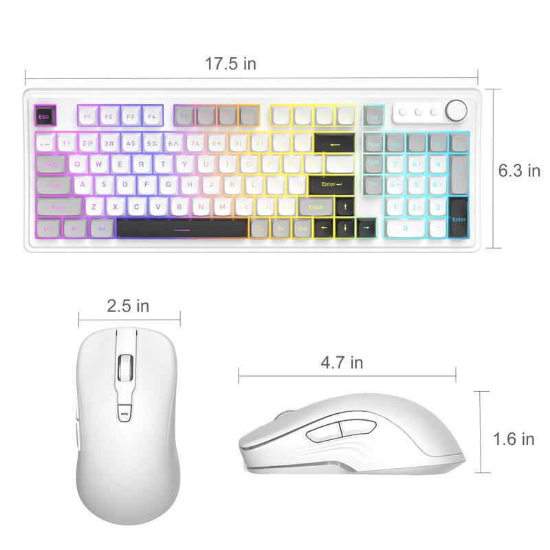 17.5 in  
6.3 in  
2.5 in  
4.7 in  
1.6 in  

ESC F1 F2 F3 F4 F5 F6 F7 F8 F9 F10 F11 F12  
1 2 3 4 5 6 7 8 9 0 - =  
Q W E R T Y U I O P  
A S D F G H J K L ; '  
Z X C V B N M , . /  
Shift  
Caps Lock  
Alt Fn  
Ctrl  
Enter  

Ins  
Home  
PgUp  
PgDn  
End  
Enter  

Mouse:  
2.5 in  
4.7 in  
1.6 in