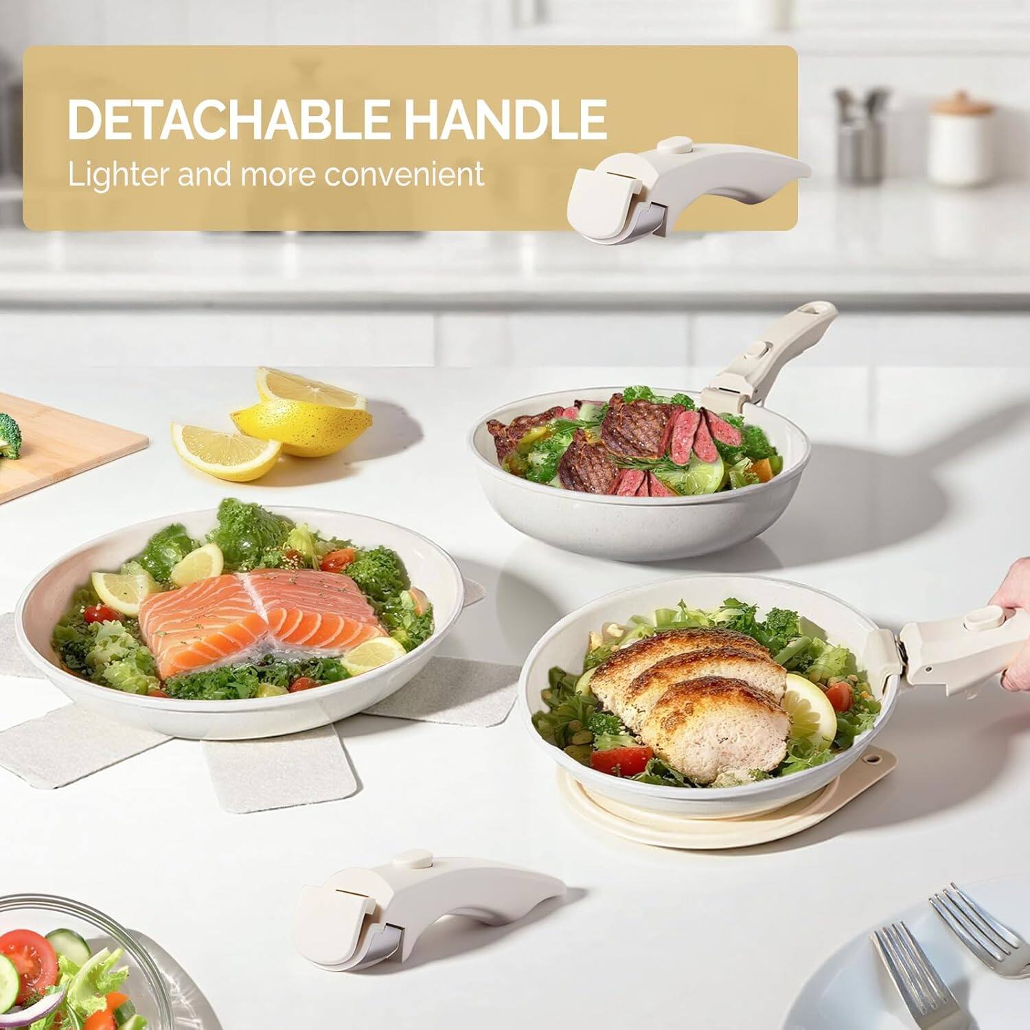 DETACHABLE HANDLE  
Lighter and more convenient