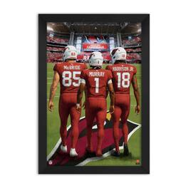 Sporticulture - Kyler Murray, Trey McBride & Marvin Harrison Jr. Arizona Cardinals Framed Three-Player Art Print - Red